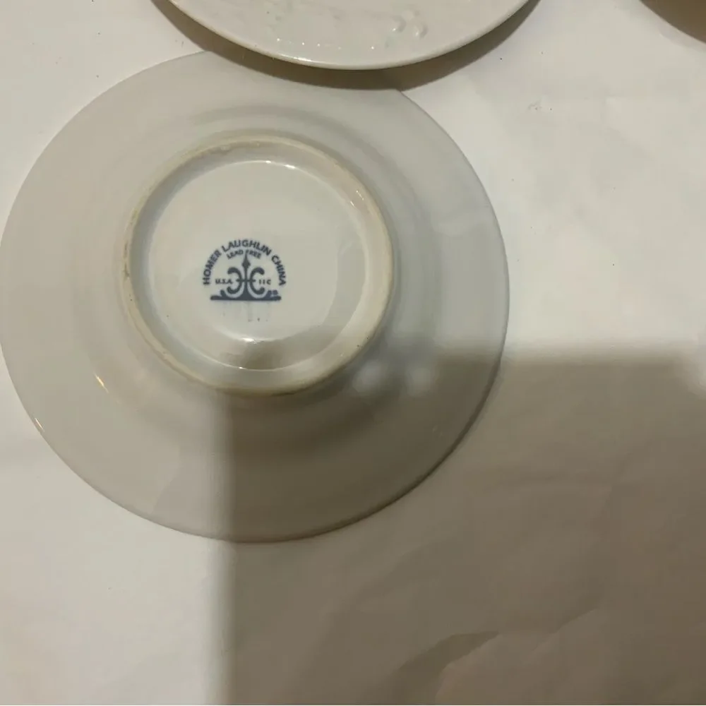 Vintage Set 3 HOMER LAUGHLIN Grapes & Vine Border White small bowls 5.5” G15